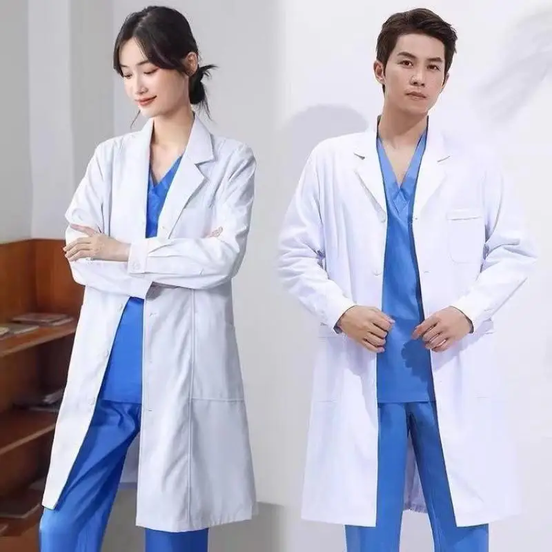 Medical Lab Coats - Weißer Laborkittel, experimentelle medizinische Uniform, langärmelig,