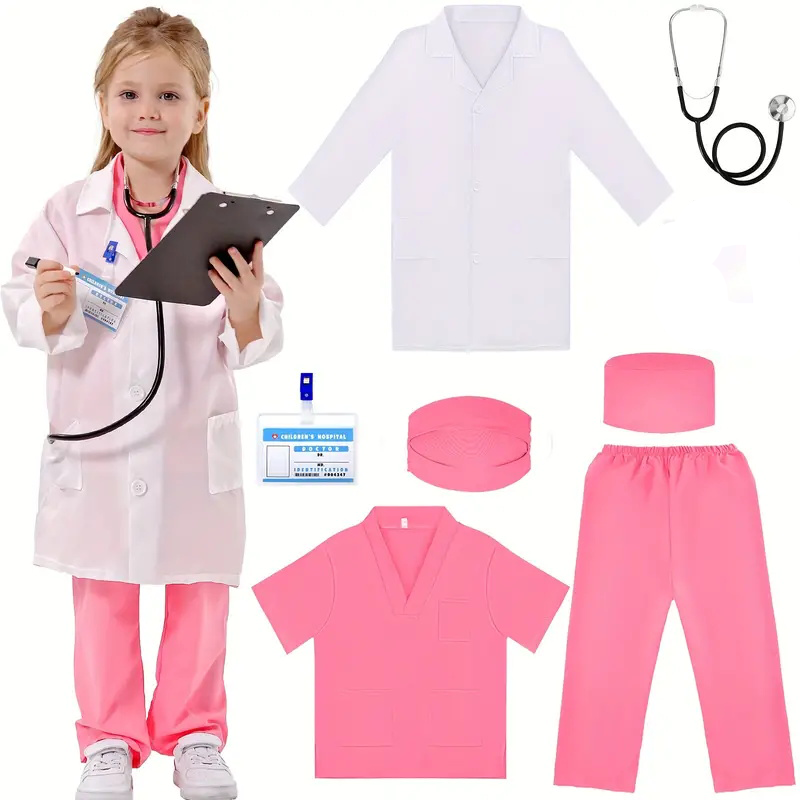 Medical Lab Coats - 7PCS Kinder Arzt Krankenschwester Cosplay Outfit