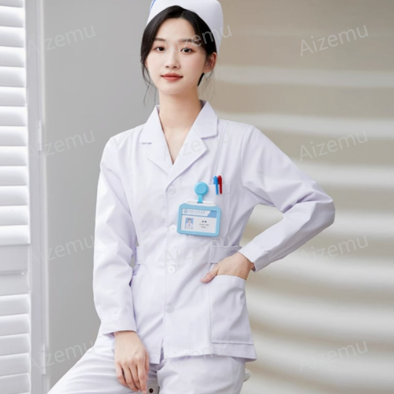 Neue weiße langärmlige Kranken – Medical Lab Coats Bewertung und Preis